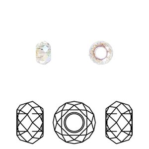 Bead 288pk crystal shimmer 2X, Swarovski® 6x3.75mm briolette XL hole 5042