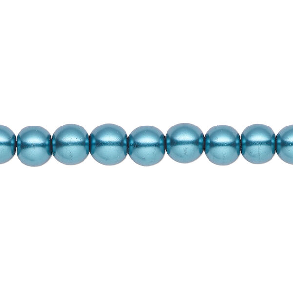 Pearl 2pk teal, Celestial Crystal® 6mm round 15.5-16 inch image number 0