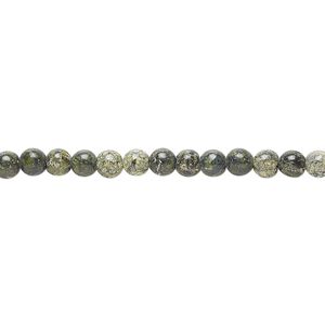 Russian serpentine 1pkg1, round bead natural 15.5-16 inch 4mm