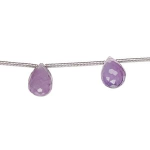 Amethyst 1pkg8, hand-cut top-drilled faceted briolette bead natural 10x7mm-12x8mm
