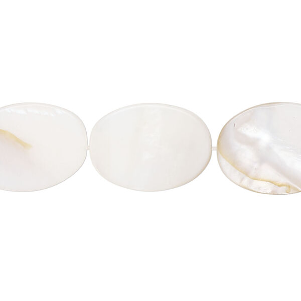 Mother-of-pearl shell 1pkg1, flat oval bead 15 inch 18x12mm-19x13mm image number 0