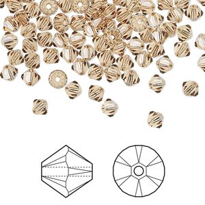 Bead 48pk light Colorado topaz, Crystal Passions® 4mm bicone 5328