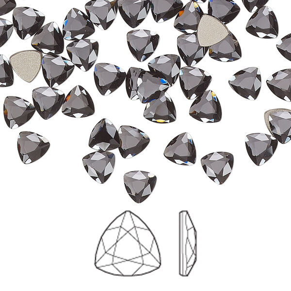 Flat back 12pk graphite foil back, Crystal Passions® 5mm trilliant 2472 image number 0