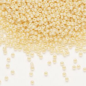 Seed bead, Preciosa Ornela Czech glass, pkg/500g, #11 rocaille, opaque luster dark cream pearl, (47185).