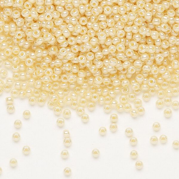 Seed bead, Preciosa Ornela Czech glass, pkg/500g, #11 rocaille, opaque luster dark cream pearl, (47185). image number 0