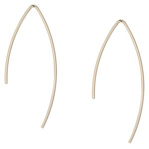 Ear wire 1pkg2 14Kt gold-filled, 28mm open marquise, 20 gauge 1 pair