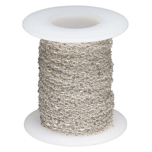 Chain 1pkg1 sterling silver figure 8, 2.3mm flat, 50 foot unfinished