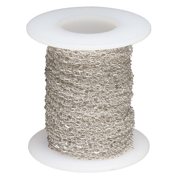 Chain 1pkg1 sterling silver figure 8, 2.3mm flat, 50 foot unfinished image number 0