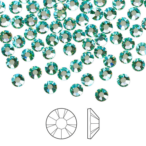 Flat back 1440pk Caribbean Sea AB foil back, Preciosa MAXIMA Czech crystal rhinestone 3.8-4mm chaton rose round SS16 image number 0