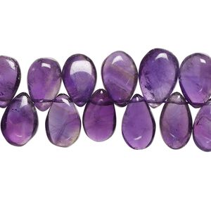 Amethyst 1pkg1, hand-cut top-drilled puffed teardrop bead natural 8 inch graduated 9x6mm-13x8mm