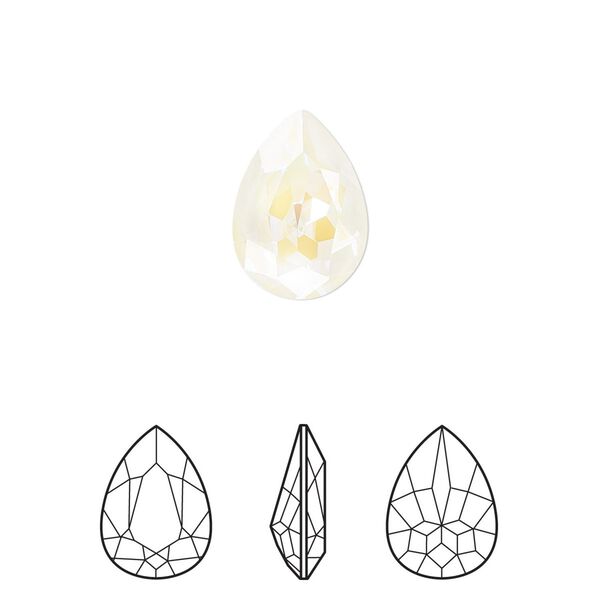 Fancy stone 1pk crystal light grey DeLite, Crystal Passions® 14x10mm pear 4320 image number 0