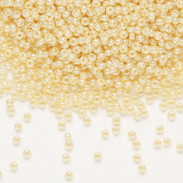 Seed bead, Preciosa Ornela Czech glass, pkg/500g, #11 rocaille, opaque luster dark cream pearl, (47185). image number 0