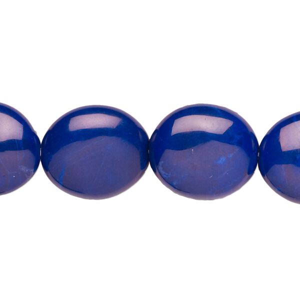 Howlite 1pkg1, flat oval bead 15.5-16 inch 16x14mm image number 0