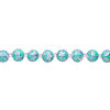 Bead, glass 1pkg8, grey / teal / purple, 14mm hand-painted round. image number 1