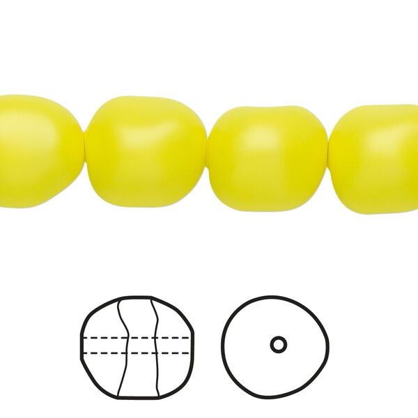 Pearl 10pk neon yellow, Crystal Passions® 12mm baroque 5840 image number 0