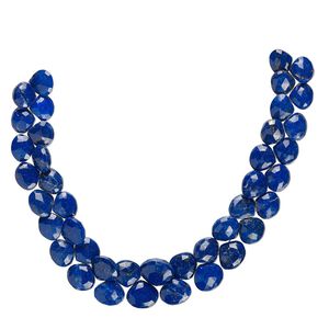 Lapis lazuli 1pkg1, hand-cut top-drilled faceted puffed teardrop bead natural 8 inch 9-12mm