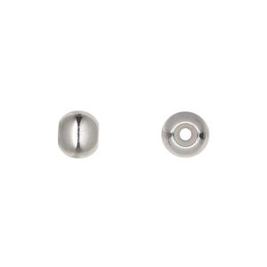 Bead keeper, stainless steel and silicone, clear, 8mm round, fits 2.75mm chain or cord. Sold per pkg of 4.