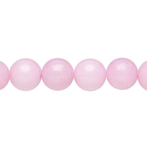 Bead, mountain "jade" (dolomite marble) (dyed), pink, 10mm round, B grade, Mohs hardness 3. Sold per 15-1/2" to 16" strand.