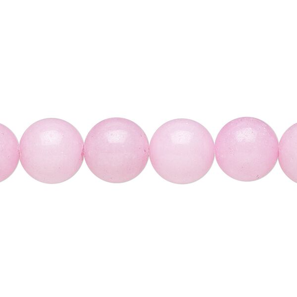 Bead, mountain "jade" (dolomite marble) (dyed), pink, 10mm round, B grade, Mohs hardness 3. Sold per 15-1/2" to 16" strand. image number 0