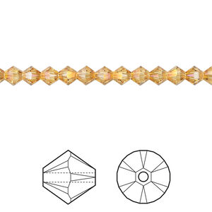 Bead 1pkg48 dark orange (HICT), Crystal Passions® 4mm bicone 5328