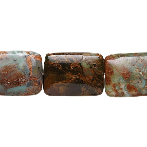 Bead, green "opal" (chalcedony) (natural), 18x13mm puffed pillow, B grade, Mohs hardness 5 to 6-1/2. Sold per 15-1/2" to 16" strand. image number 0