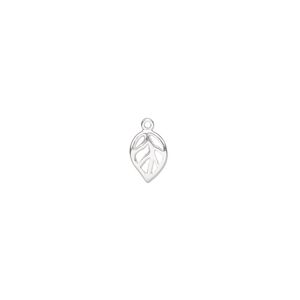 Charm Amoracast® 1pkg1 sterling silver, 7x5mm single-sided cutout open leaf