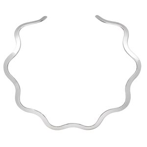 Neckwire, silver-plated brass, 5mm flat wavy, 15 inches. Sold individually.