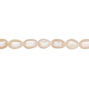Freshwater pearl 1pkg1 rice, 15.5-16 inch apricot 4-5mm cultured