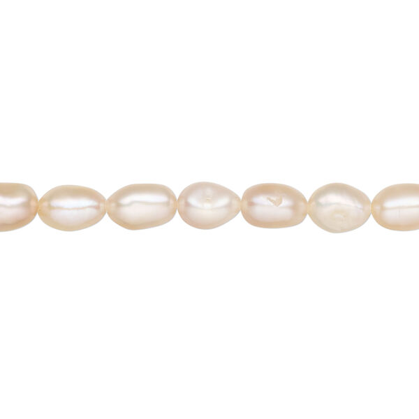 Freshwater pearl 1pkg1 rice, 15.5-16 inch apricot 4-5mm cultured image number 0