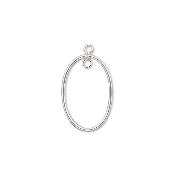 Drop, sterling silver-filled, 19x13mm open oval with loop. Sold per pkg of 2. image number 0