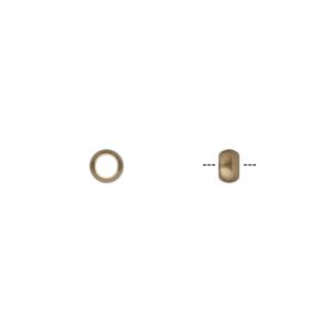 Bead, antique brass-plated brass, 5x3mm rondelle. Sold per pkg of 100.