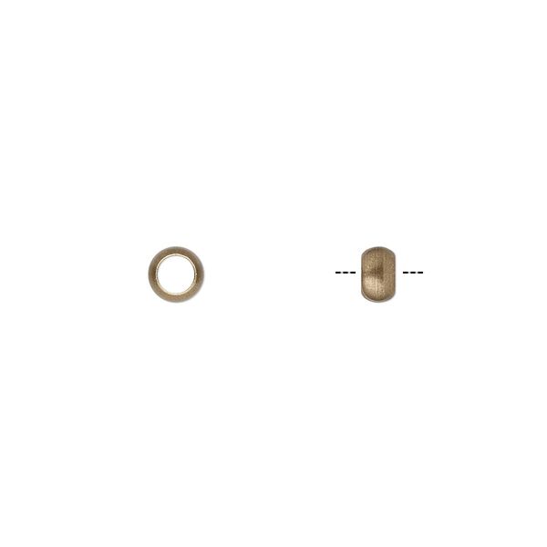 Bead, antique brass-plated brass, 5x3mm rondelle. Sold per pkg of 100. image number 0