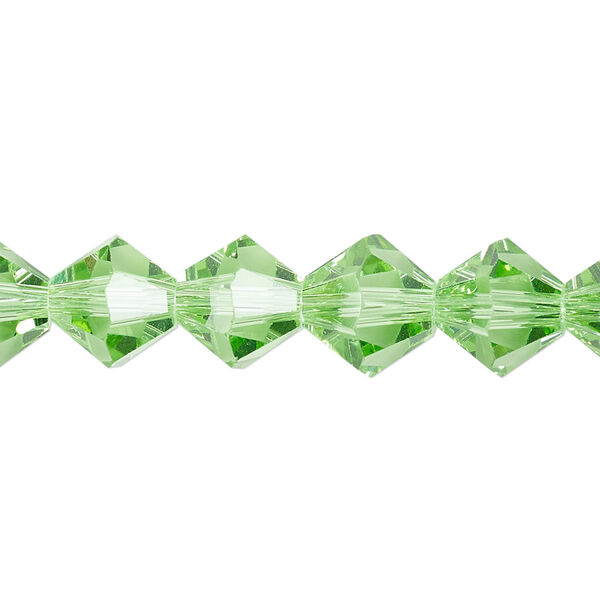 Bead 1pk transparent lime green, Celestial Crystal® 10mm bicone 8 inch image number 0