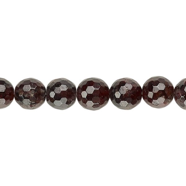 Garnet 1pkg1, faceted round bead natural 8 inch 7-8mm image number 0