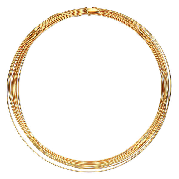 Wire, ParaWire™, gold-finished copper, half-round, 21 gauge. Sold per 4-yard section. image number 0