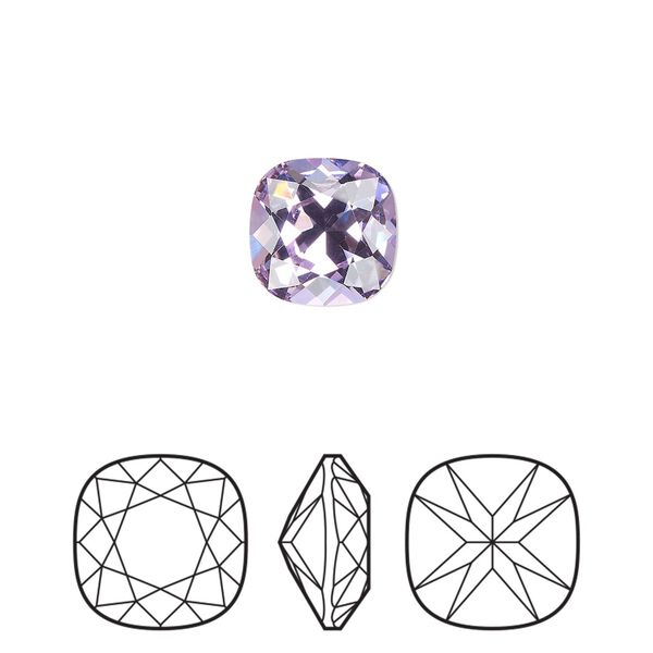 Fancy stone 144pk violet foil back, Preciosa MAXIMA Czech crystal rhinestone 10mm cushion square image number 0