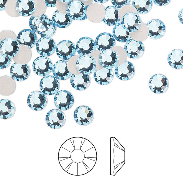 Flat back 144pk aquamarine foil back, Preciosa MAXIMA Czech crystal rhinestone 4.6-4.8mm chaton rose round SS20 image number 0
