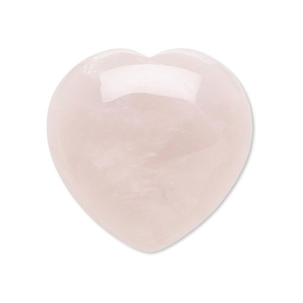 Cabochon, rose quartz (natural), 30x30mm calibrated heart, B- grade, Mohs hardness 7. Sold individually. image number 0