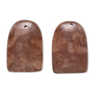 Brown zebra stone 1pkg2, flat-sided shield flat back drop natural 24x17mm-26x18mm