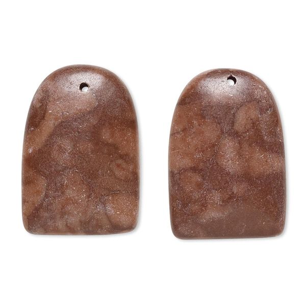 Brown zebra stone 1pkg2, flat-sided shield flat back drop natural 24x17mm-26x18mm image number 0