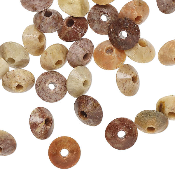Soapstone 1pkg50, hand-cut bicone bead B grade, 8x5.5mm image number 0