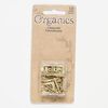Clasp mix hook&eye / toggle 1pkg12 "pewter" (zinc alloy), 22x12mm / 15x14mm square, matte gold-finished 1-strand image number 0