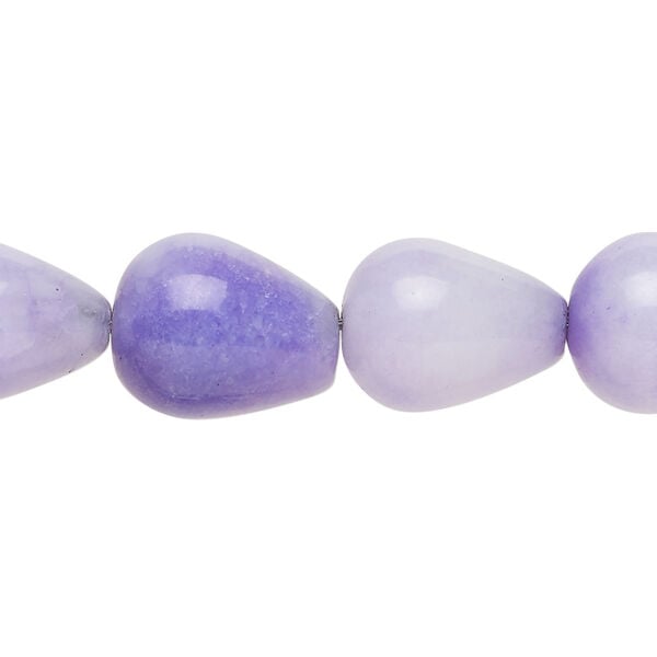 Bead 1pkg1 glass, opaque purple, 15x11mm-17x12mm teardrop, 15 inches. image number 0