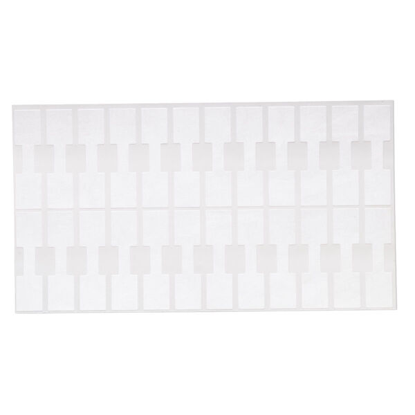 Jewelry tag, Rhino Skin DuPont™ Tyvek®, polyethylene, white, 1/2 x 3/8 inch rectangle, 1-1/2 inches overall. Sold per pkg of 1,000. image number 0