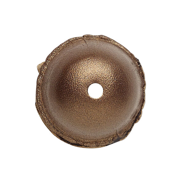 Bead, leather, bronze, 20-24mm smooth round. Sold individually. image number 1