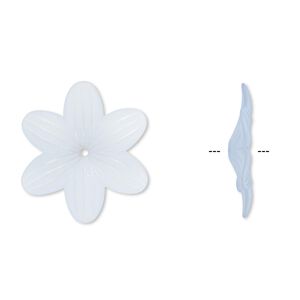 Component, acrylic, frosted light blue, 48x7mm flower. Sold per pkg of 10.