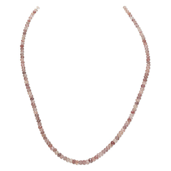 Bead, strawberry quartz (natural), 4x3mm-5x3mm hand-cut graduated faceted rondelle, B grade, Mohs hardness 7. Sold per 16-inch strand. image number 0
