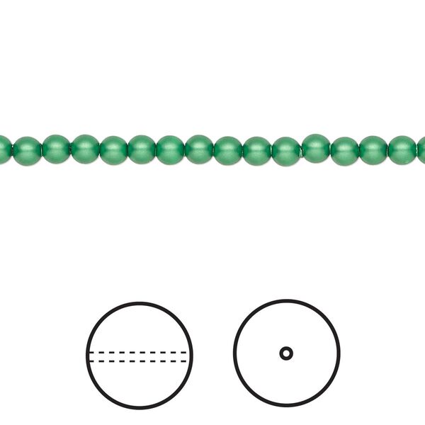 Pearl 100pk eden green, Crystal Passions® 3mm round 5810 image number 0
