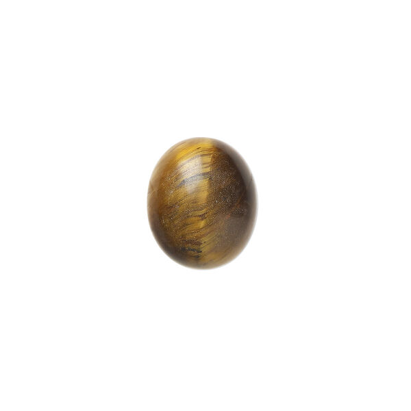 Cabochon, tigereye (natural), 12x10mm calibrated oval, B grade, Mohs hardness 7. Sold per pkg of 6. image number 0