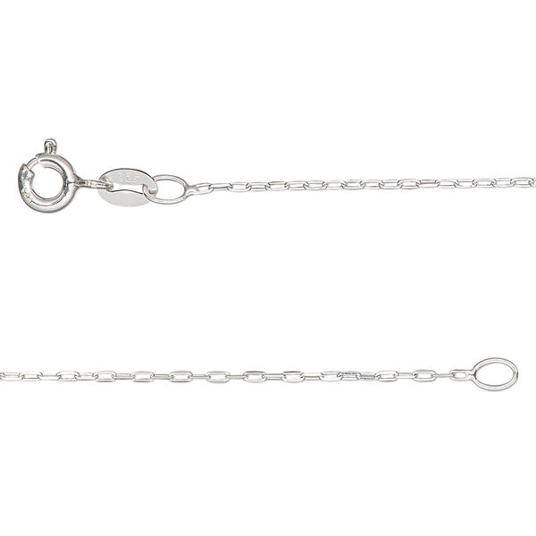 Chain, Gossamer™, sterling silver, pkg/14 inches with springring clasp, 0.9mm cable. image number 0